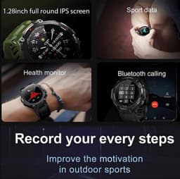 Manike K56 Smartwatch – 1,32 inch Display - Hartslag - & Bloeddrukmeting - SpO₂ - Slaapmonitoring - Multisport - IP67 Waterdicht - 7 Dagen Batterij - Meldingen, Android & iOS Compatibel — thumbnail 16