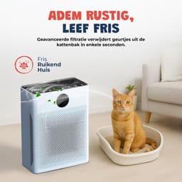 JC Pets Luchtreiniger / Air purifier met HEPA 13 Filter en Voorfilter - Huisdiermodus & App - Luchtfilter tegen Haren, Kattenbakgeur, Allergieën, Huisstofmijt en Hooikoorts - Luchtkwaliteitsindicator - Ruimtes tot 100 m²- CADR 246 m³/h — thumbnail 5
