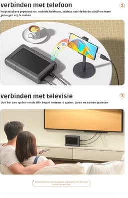 Dutch Wanted - Externe Harde Schijf - HHD harde schijf - 6TB opslag - Snelle writing speed - Plug and play - Portable storage - Opslag extern pc of laptop - USB 3.2 - Snelle Harde schijf expansion — thumbnail 3