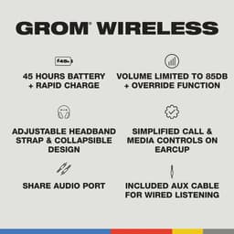 Skullcandy Grom - Bluetooth Koptelefoon - Koptelefoon voor Kinderen - Draadloze Hoofdtelefoon - Over-Ear - Microfoon - Lichtgewicht - Zwart — thumbnail 7