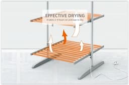 RFWR® Opvouwbaar Elektrisch Droogrek met 3 Etages - 300 Watt Verwarmd Droogrek — thumbnail 9
