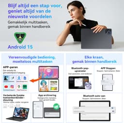 TABWEE W90 Tablet - 24GB RAM - 256GB ROM - 11 Inch - 8000 mAh - 5G WiFi - BT5.0 - Android 15 - Dubbele Simkaart - Grijs — thumbnail 3