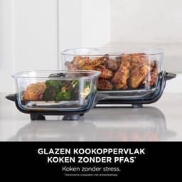 Ninja CRISPi 4-in-1 compact glazen kooksysteem - Airfryer, Roast, Recrisp, Keep Warm - Inclusief twee glazen schalen van 3.8L en 1.4L en bijpassende deksels - 2 Crisper-Plates - Grijs - FN101EUST — thumbnail 4