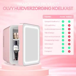 MKSS® Skincare Fridge 4L - Organizer - Make up Koelkast - Beauty Fridge - Wit en Roze — thumbnail 7