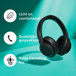 PHILIPS TAH6509 Ruionderdrukkende Over-Ear Wireless Bluetooth Headphones - Superieure gesprekskwaliteit, Geschikt voor Voice Assistant met tot 45 uur muziekafspeeltijd - Zwart Zwart — thumbnail 5