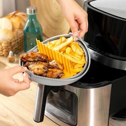 Pack Luchtfriteuse met mand en Opvouwbaar siliconen mandje voor airfryer InnovaGoods — thumbnail 17