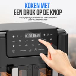 Strex Airfryer XXL - 10L - 2500W - Heteluchtfriteuse - Dubbele Airfryer - 50ºC tot 200ºC - 10 Kookprogramma's - Zwart — thumbnail 3