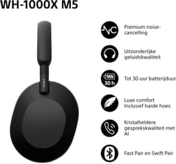 Sony WH-1000XM5 - Draadloze koptelefoon met Noise Cancelling - Zwart — thumbnail 8