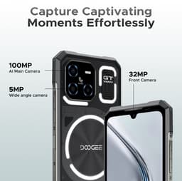 DOOGEE BLADE GT ULTRA Telefoon Draagbare Incassable Android 14, Dunne 10.5mm 36GB + 256GB Smartphone LED Effecten 100MP Camera,Zwart — thumbnail 6