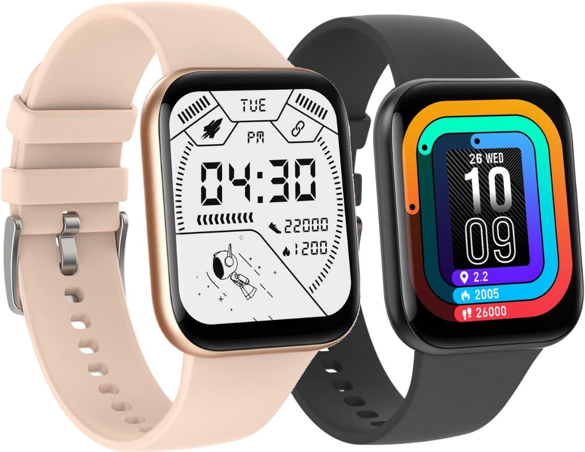 Cinturio SQ1 Combo Pack - Goud en Zwart - Smartwatch voor heren en dames - Sporthorloge — afbeelding 1