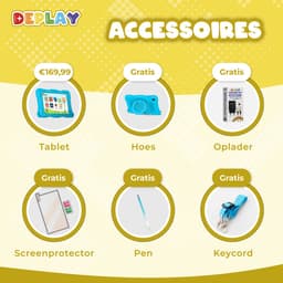 DEPLAY Kindertablet SMART 5 – Android 15 - 64GB Opslag - 4GB RAM – Kidsproof Tablet – Ouder controle – Vanaf 2+ Jaar – 8 Inch – Met Pen, Beschermhoes, Keycord & Blauwlicht Screenprotector – 5000 mAh Batterij – Blauw — thumbnail 9