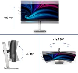Philips 34B2U5600C - QHD Curved - Ultrawide Monitor - USB-C 140w - KVM - RJ45 - 34 inch — thumbnail 2