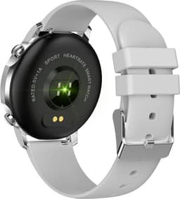 GALESTO Smartwatch Luxe - Gratis Stalen Band - Smartwatch Dames - Heren Smartwatch - Activity Tracker - Fitness Tracker - Met Touchscreen - Siliconen band - Horloge - Stappenteller - Bloeddrukmeter - Verbrande calorieën - Waterbestendig - Zilver — thumbnail 2