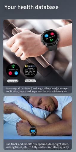 GALESTO Smartwatch Luxe - Gratis Stalen Band - Smartwatch Dames - Heren Smartwatch - Activity Tracker - Fitness Tracker - Met Touchscreen - Siliconen band - Horloge - Stappenteller - Bloeddrukmeter - Verbrande calorieën - Waterbestendig - Zilver — thumbnail 4