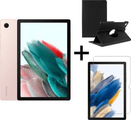 Samsung Galaxy Tab A8 (2022) - 64GB - Wifi - 10.5 inch - Pink Gold + Draaibare hoes + Screenprotector tempered glass — thumbnail 1
