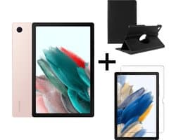 Samsung Galaxy Tab A8 (2022) - 64GB - Wifi - 10.5 inch - Pink Gold + Draaibare hoes + Screenprotector tempered glass
