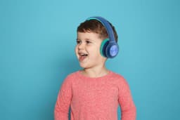 PowerLocus PLED Draadloze Koptelefoon Over-Ear voor Kinderen - LED lampjes - met Microfoon - Micro SD poort - Blauw — thumbnail 12