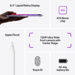 Apple iPad mini (2021) - 8.3 inch - WiFi - 64GB - Spacegrijs - 6e generatie — thumbnail 6