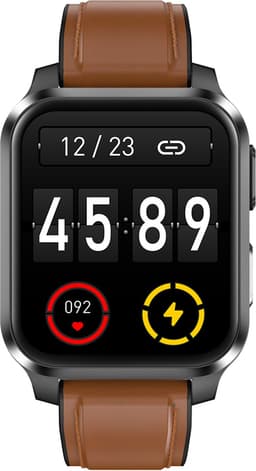 Belesy® ARTIFICIAL - Smartwatch Dames - Smartwatch Heren - Horloge - 1.70 inch – kleurenscherm – Stappenteller – Calorieën - Gezondheidsindicatoren – Je eigen foto als wijzerplaat - Leer – Bruin – Zwart - Moederdag — thumbnail 6