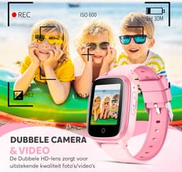 Rock&Rose 4G GPS Horloge Kind - Inclusief Simkaart - SOS Functie - Kinder Smartwatch - Kinderhorloge Meisje Smartwatch - Smartwatch Kinderen - Roze — thumbnail 6