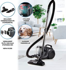 DOMO DO7295S - Stofzuiger zonder zak - HEPA - 2,5 L - 850W - Zwart — thumbnail 19
