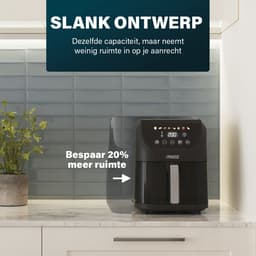Princess Airfryer XL 182240 - Heteluchtfriteuse - BPA vrij - 5.5 liter - Kijkvenster - Touchscreen - 8 Programma's - Slank Ontwerp - 1500W - Inclusief Grillrek - Zwart - venster — thumbnail 6