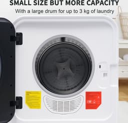 Sweiko Geventileerde Droger - Roestvrij staal - Capaciteit 3 kg - 830 W - 5 programma-instellingen - Wandmontage mogelijk [Energie-efficiëntieklasse G] — thumbnail 10