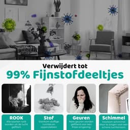 Modito luchtreiniger - Air Purifier met APP - 4-in-1 filtersysteem - Ionisatie - HEPA 13 filter + koolstoffilter - Verminderd huisstofmijt, hooikoorts, allergie & stof - Wit - 210 m³/u — thumbnail 8