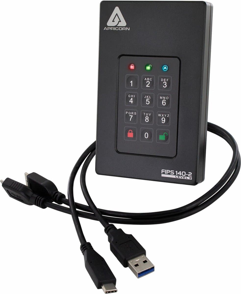 Apricorn Aegis Fortress FIPS Level 3 - Externe HDD - 1TB — afbeelding 1