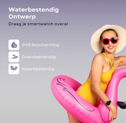 Kiraal Valencia AMOLED Smartwatch voor Dames - RVS, Lederen en Siliconen Bandje - Hartslagmeter - Stappenteller - Slaapmonitor - Multisport - Compatibel met Android en iOS - Zwart — thumbnail 4