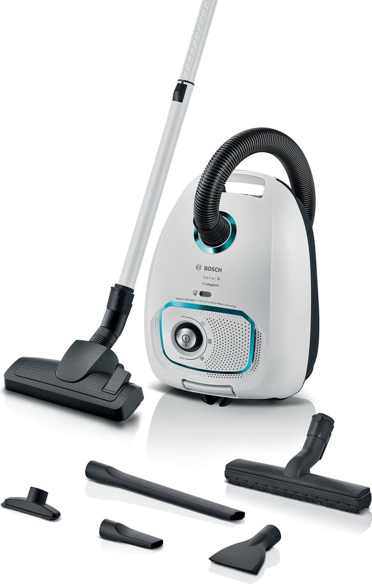 Bosch ProHygienic BGB41HYG1H Serie 4 - Stofzuiger met zak - 11 mtr bereik - ULPA15 - Wit — afbeelding 1