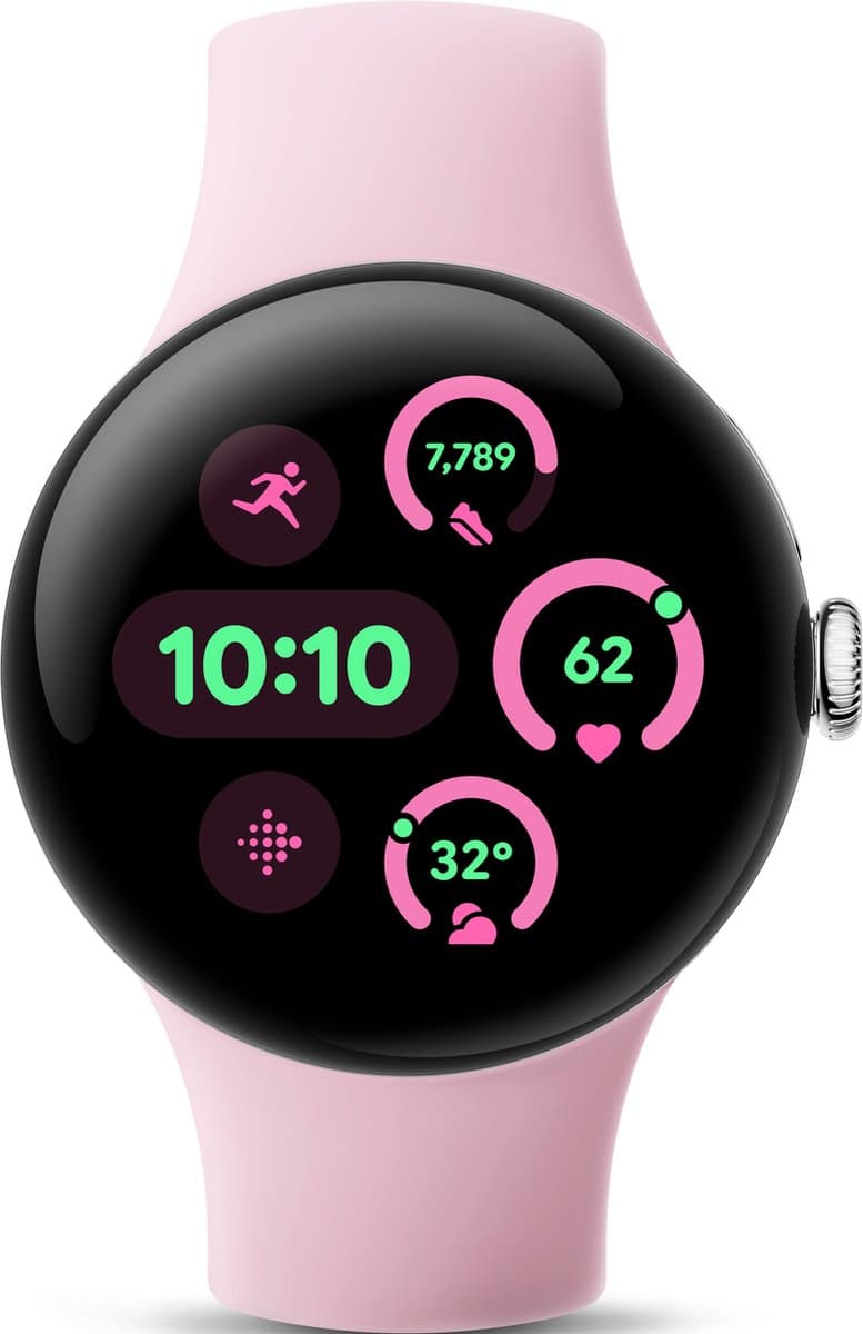 Google Pixel Watch 3 - Smartwatch - 41mm - Zilverkleurig/Roze — afbeelding 1