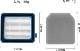Filter Set geschikt voor AEG - 2x - Stofzuigerfilter QX6, QX7, QX8-2 Stofzuigers - Vervangbare Onderdelen - Wasbaar HEPA Filter — thumbnail 4