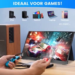 Portable Monitor - Portable Monitor Touchscreen - Full HD 1080P - 15.6'' Extra Groot Monitor - Met hoes en kickstand - Ook voor Nintendo Switch, Xbox en Playstation Monitor - Makkelijk mee te nemen — thumbnail 10