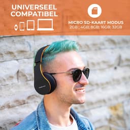 PowerLocus P1 Bluetooth Koptelefoon – Draadloos – Over Ear – Met Microfoon – Inklapbaar - incl. Hoes – Oranje — thumbnail 12