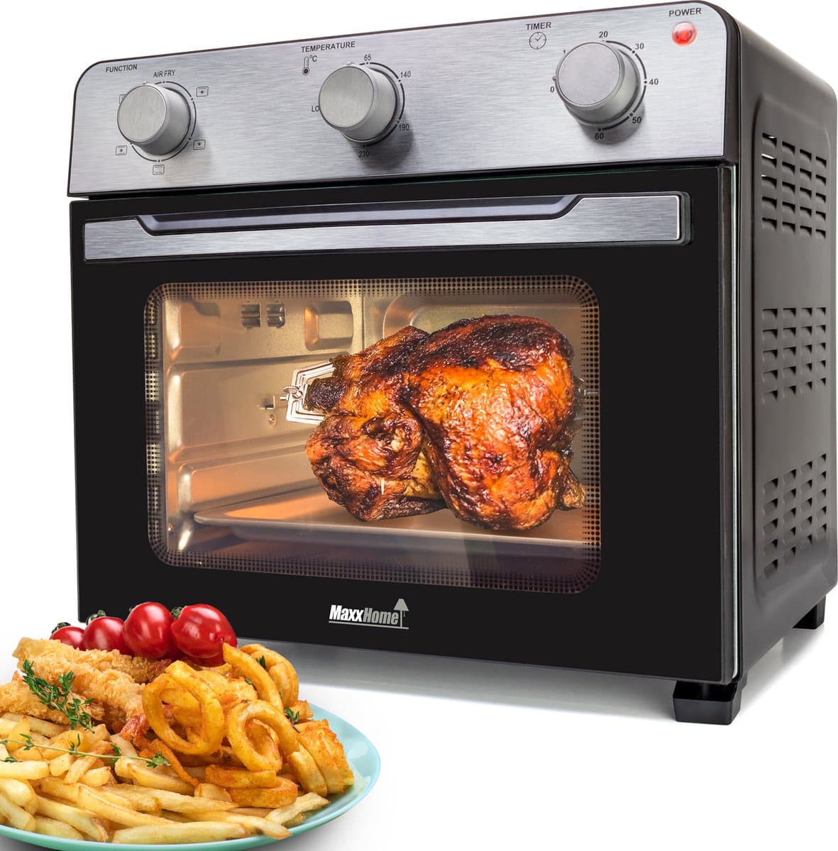 MaxxHome Airfryer - Heteluchtoven - Hete lucht Friteuse - Bakoven met Hete lucht - Grillfunctie - 28L - 1600W — afbeelding 1