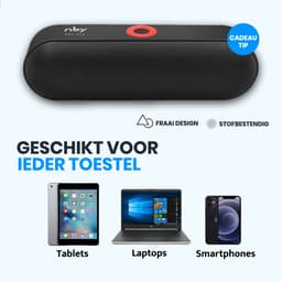 NBY Krachtige Bluetooth Speaker - 10W Surround Sound Draadloze Luidspreker - 10 Meter Bereik & 6 Uur Draadloos Muziek Afspelen Zonder Opladen - Zwart — thumbnail 2