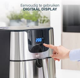 Princess Digitale Airfryer Deluxe XXL 182060 – Heteluchtfriteuse - 5.5 liter - 8 voorgeprogrammeerde programma’s - Inclusief airfryer mandje - RVS — thumbnail 9