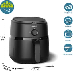 Philips 1000 Series Airfryer - NA120/00 - Draaiknopbediening - 4.2L - Tot 4 Personen - Zwart — thumbnail 10