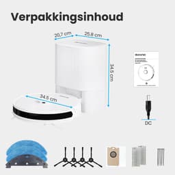 Auronic Robotstofzuiger - Met Dweilfunctie - WiFi en App - Laadstation - Huisdieren - Dweilrobot - Laser Navigatie - Automatisch Leegstation - Wit — thumbnail 9