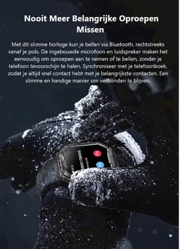 Kiraal Survive - Smartwatch Heren - Mannelijke Elegantie - Robuust Smartwatch Ontwerp - Android & iOS - Stijlvol Zwart Design - Camouflage Band — thumbnail 5