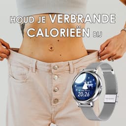 Darenci Smartwatch Classy Pro - Smartwatch dames - Smartwatch heren - Activity Tracker - Touchscreen - Stalen band - Dames - Heren - Horloge - Stappenteller - Bloeddrukmeter - Verbrande calorieën - Zuurstofmeter - Zilver - Spatwaterdicht — thumbnail 7