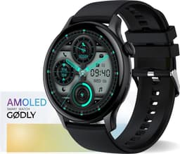 GØDLY® Amoled Smartwatch 46mm - voor Heren & Dames - Stappenteller - Kcal Teller - Slaapmeter & Hartslagmeter - Geschikt voor iOS & Android - Zwart — thumbnail 11