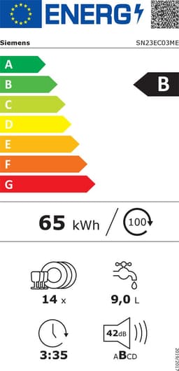 Siemens SN23EC03ME - iQ300 - Vrijstaande Vaatwasser - Zwart - Home Connect - varioSpeed Plus je vaat tot wel drie keer zo snel schoon - Intelligent autoOpen dry: snel en energiezuinig — thumbnail 2