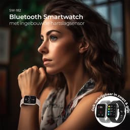 Denver Smartwatch Dames & Heren - Voor Android & iOS - Sporthorloge - Hartslagmeter - Bloeddrukmeter - Stappenteller - Saturatiemeter - Slaapmonitor - Social media activiteit - SW182 - Zwart — thumbnail 2