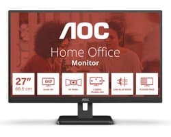AOC Q27E3UAM computer monitor 68,6 cm (27") 2560 x 1440 Pixels Quad HD Zwart