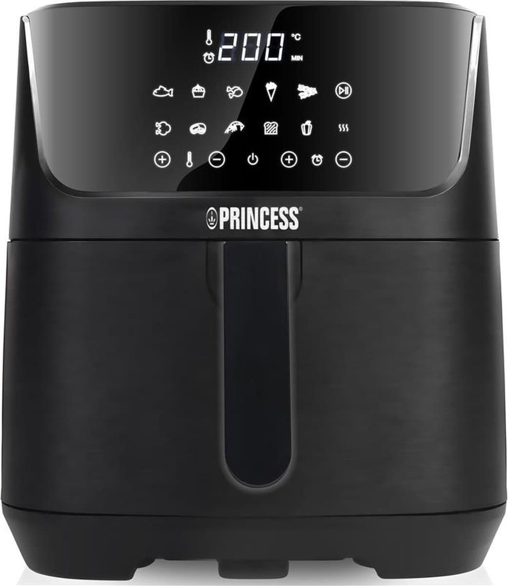 Princess 182061 Airfryer XXL 6,5L - Digitale Heteluchtfriteuse met Uitneembare Scheidingswand - Zwart - 1800 watt - 12 programma's - Digitale timer - Temperatuurbereik 80-200 °C - BPA- en PFOA-vrij — afbeelding 1