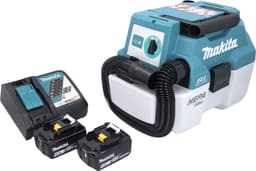 Makita DVC 750 LRG accustofzuiger LXT 18 V 67 mbar 7,5 l borstelloos + 2x accu 6,0 Ah + oplader — thumbnail 2