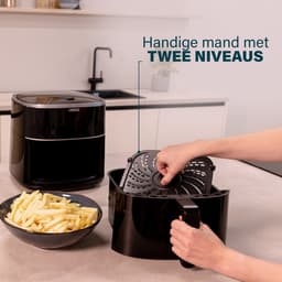 Princess Digitale Airfryer 182238 - 4 liter - PFAS vrij - Groot - Heteluchtfriteuse - Zwart - Digital Touchscreen - 8 Automatische Programma's - Inclusief in hoogte verstelbaar Grillrack — thumbnail 10