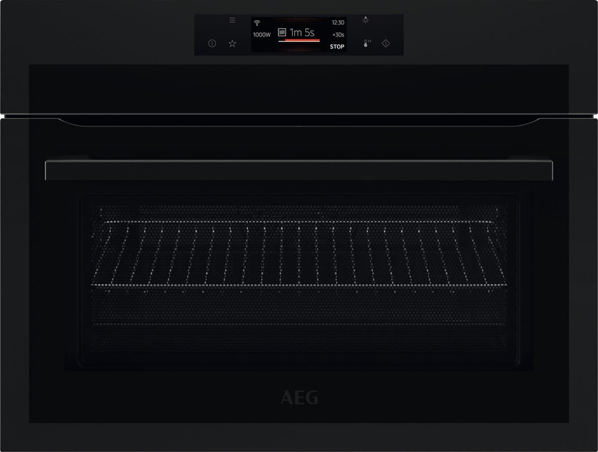 AEG KME768080T - Combi-oven - 43 liter - 1000 Watt magnetron - Mat zwart — afbeelding 1